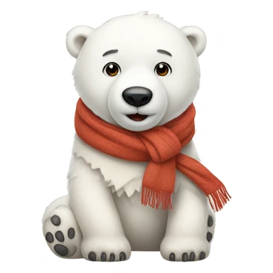 cute polar bear with scarf sticker