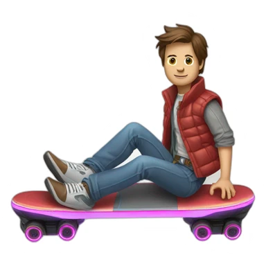 Marty Mcfly on a hoverboard sticker