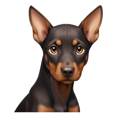 cinematic-noble-doberman puppy-portrait-emoji,-poised-and-regal,-with-a-strong,-athletic-build-and-a-lustrous,-well-groomed-black and tan fur,-deep-set-soulful-brown-eyes,-simplified-yet-sharp-and-sophisticated-features,-highly-detailed, sticker