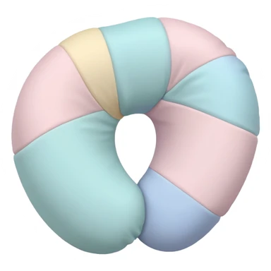 Travel neck pillow with subtle soft colors, not bright sticker