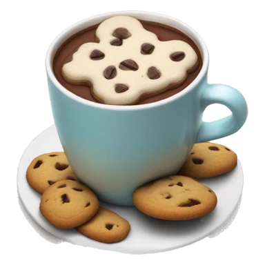 Hot chocolate with cookies in the side  sticker