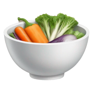 Bowl with sliced vegetables sticker