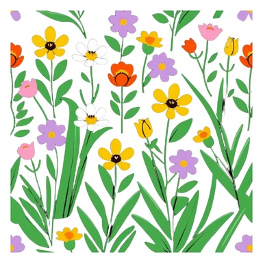 beautiful garden flowers sticker