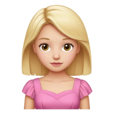 Blonde girl with pink dress sticker