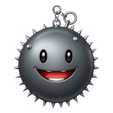 iPhone text message emoji size ball, and chain with spikes sticker