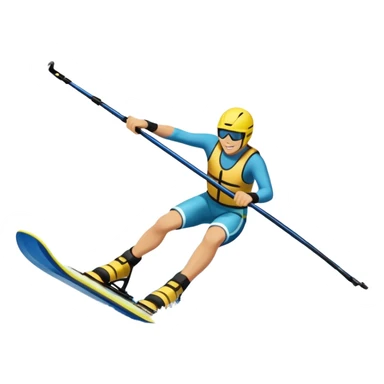 An icon featuring a close-up collage of water skis, splashing water across the surface. The design highlights the motion of the skis cutting through the water. Transparent background emphasizes the thrill of water skiing. sticker