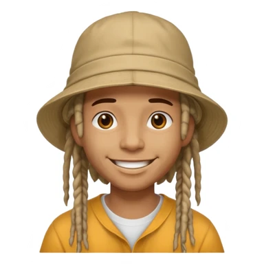 dreadlocks Street artist with bucket hat sticker