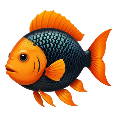 Orange siyah Fish sticker