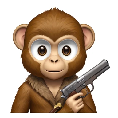 Gun holding a monkey sticker