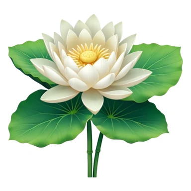bouquet white Nymphaea lotus,stem, Nymphaea Lotus leaf sticker