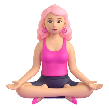 blonde angel woman with long hair meditating with pink hair clips sticker
