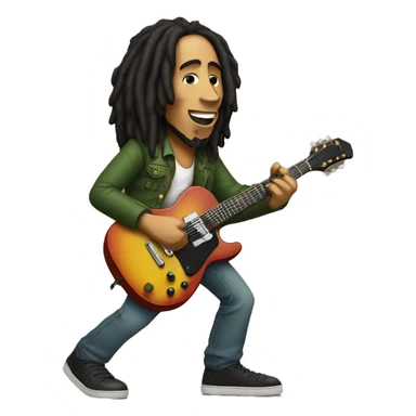 Bob marley with guitar sticker