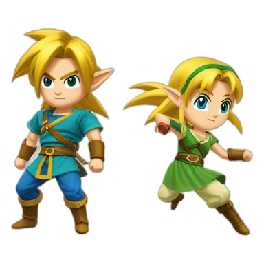 Link and Zelda fusion dance from dragon ball sticker