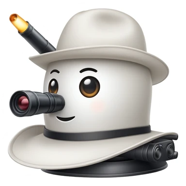 Create a white hat that loves professional AV systems, fast cars, shooting, and firing cannons. sticker