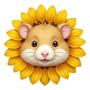 A sunflower with a hamster face 🌻🐹 sticker