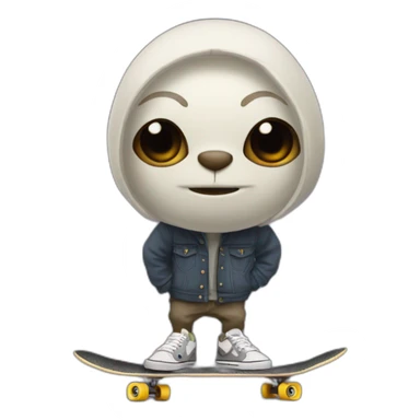 skateboarding grogu sticker