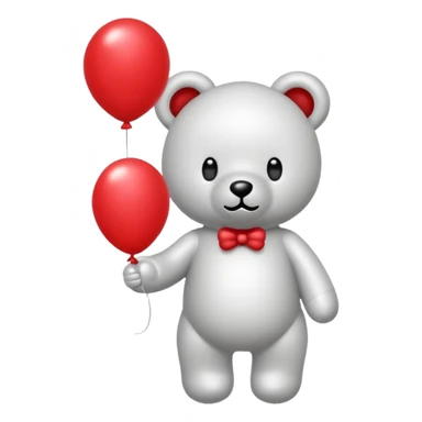 Niedliches gespenst in teddybärform mit einem luftballon in der hand sticker