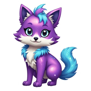 Cool cute Kawaii edgy fantasy animal sparkle fursona Fionbri by griffsnuff & LiLaiRa & Falvie full body sticker