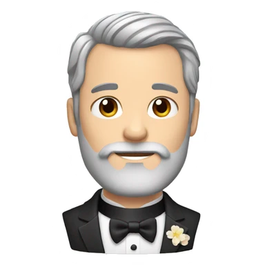 Groom with Short grey Hair and very Long grey beard  sticker