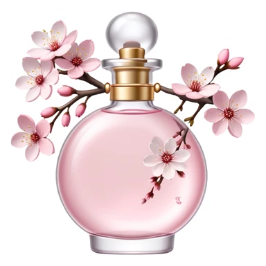 Pastel pink and white Perfume with Sakura Cherry Blossoms adorning it   sticker