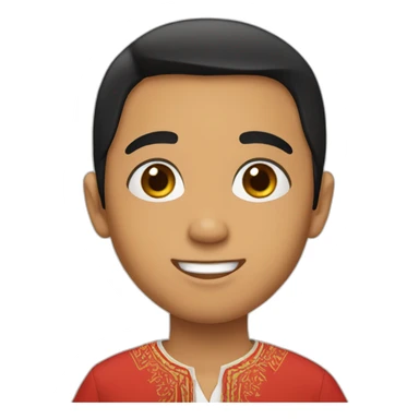 A boy with black hair and Brown eyes and morocco shirt sticker