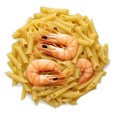 Pasta with prawns on a plate  sticker