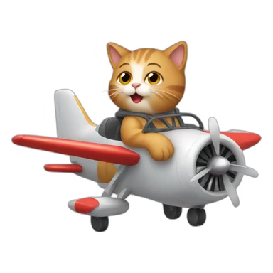 Cat riding plane  sticker