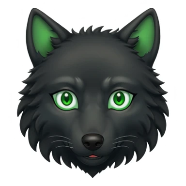 black wold with green eyes sticker
