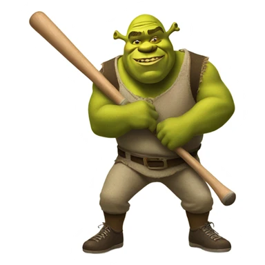 Shrek with a bat sticker
