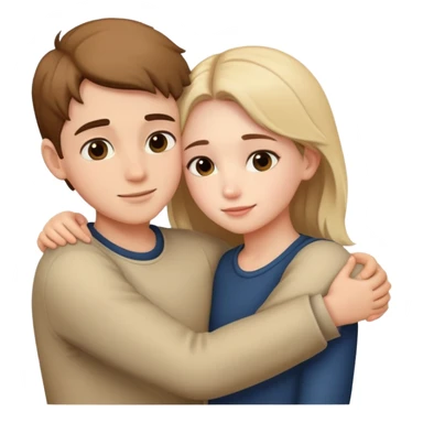 A boy and a girl huging sticker