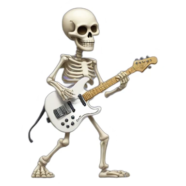 Skeleton playing electric guitar sticker