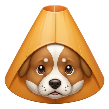 Dog wearing the cone of shame  sticker