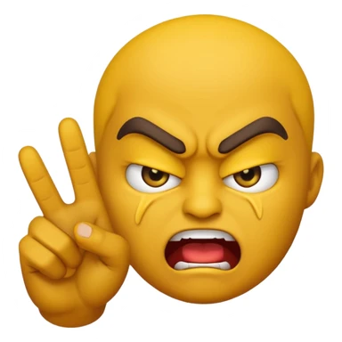 angry emoji with angry hand sign sticker