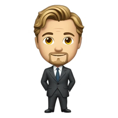 leonardo dicaprio cartoon wearing suit sticker