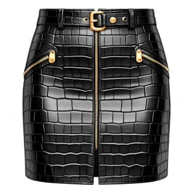 super realistic black crocodile leather mini skirt sticker