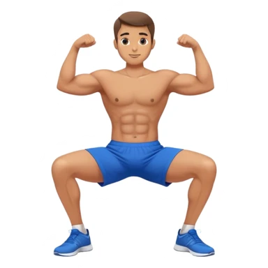 fit man with blue shorts stability ball exercises sticker