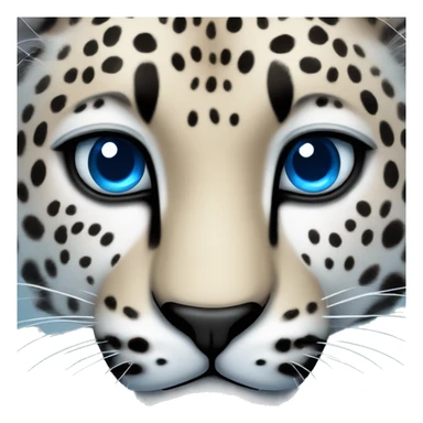 Schneeleopard mit blauen Augen sticker