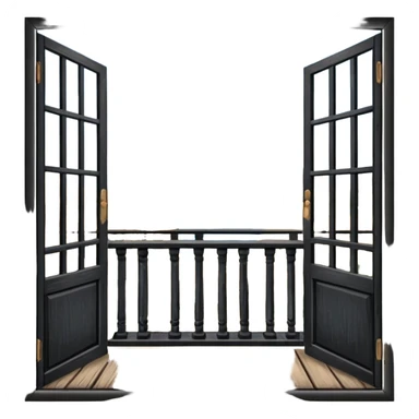balcony with doors made out of wood sticker