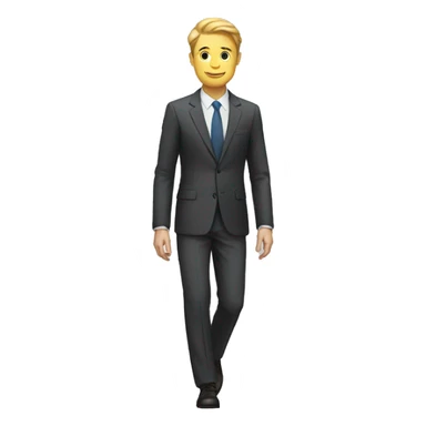 white male with in suit and pants walk sticker