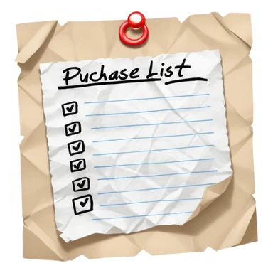 purchase list sticker