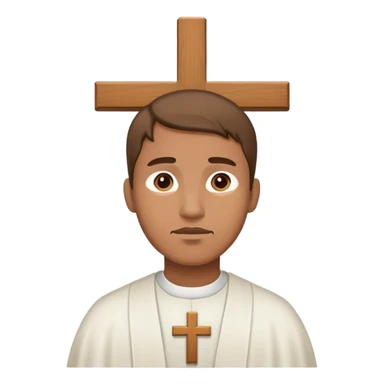 Ash Wednesday, man with a cross on forehead from church sticker