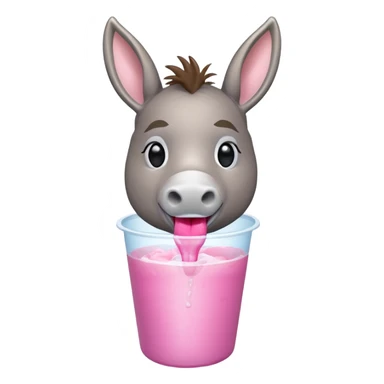 donkey drinking slush sticker