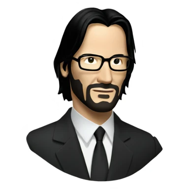 Keanu Reeves in glasses from Matrix sticker