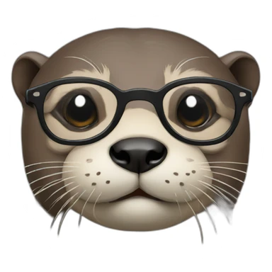 Otter wearing glasses sticker