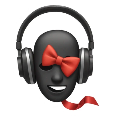 Headphones with a bow sticker