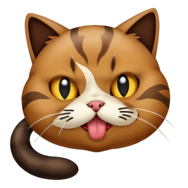 Cat licking poop sticker