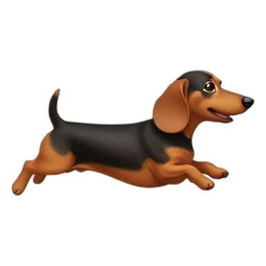 a fat little dachshund running, viewed from the side sticker