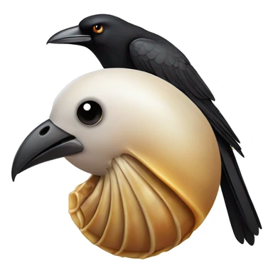 shell on top of a crow sticker