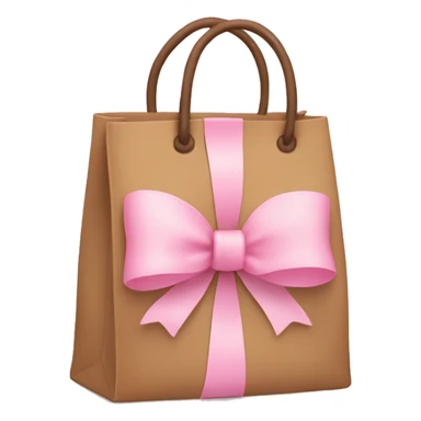 Brown bag with pastel pink bow sticker