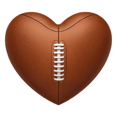 heart shaped American football ball brown sticker